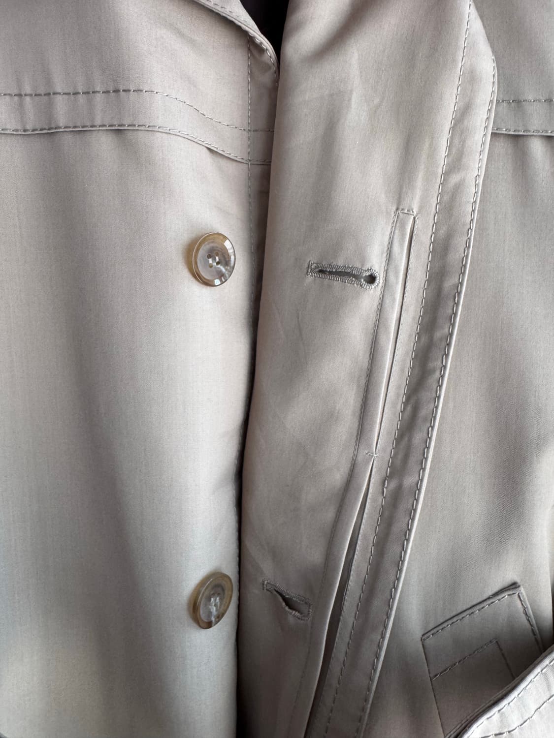 랑방 클래식 벨티드 베이지 트렌치코트  상품이미지8