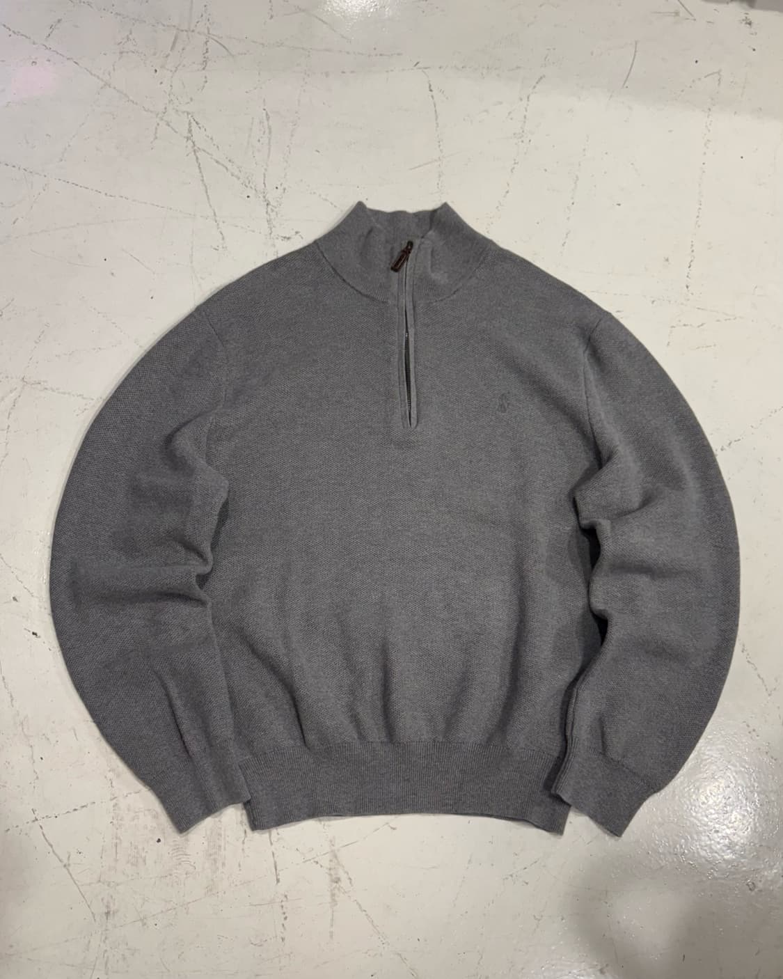 폴로 신형 그레이 하프집업 피마코튼 니트 상품이미지1
