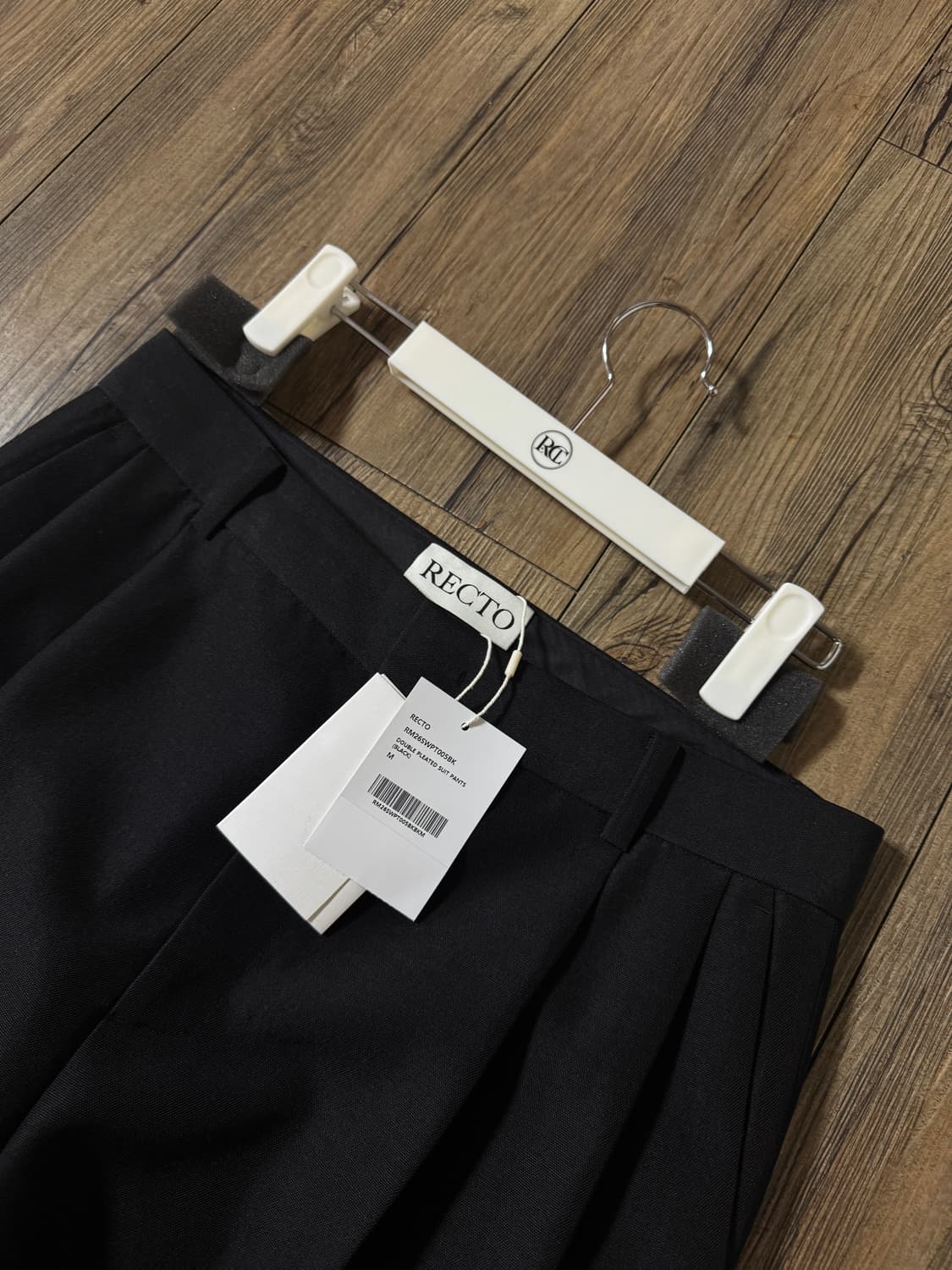 렉토 26ss 더블 플리츠 수트 팬츠 블랙 M 상품이미지4