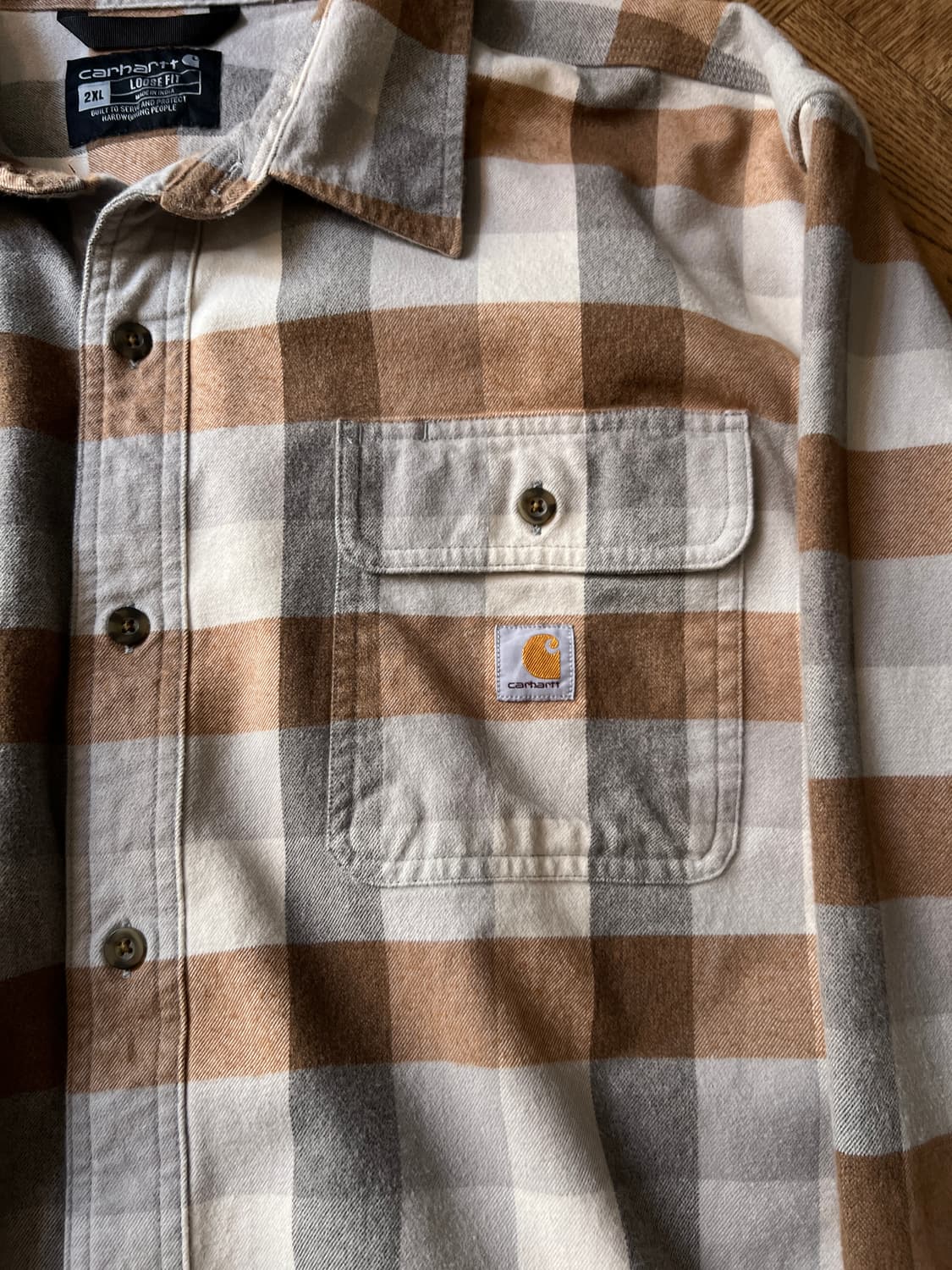 [2XL]칼하트 USA 2포켓 버팔로 체크 플란넬 워크 셔츠 상품이미지3