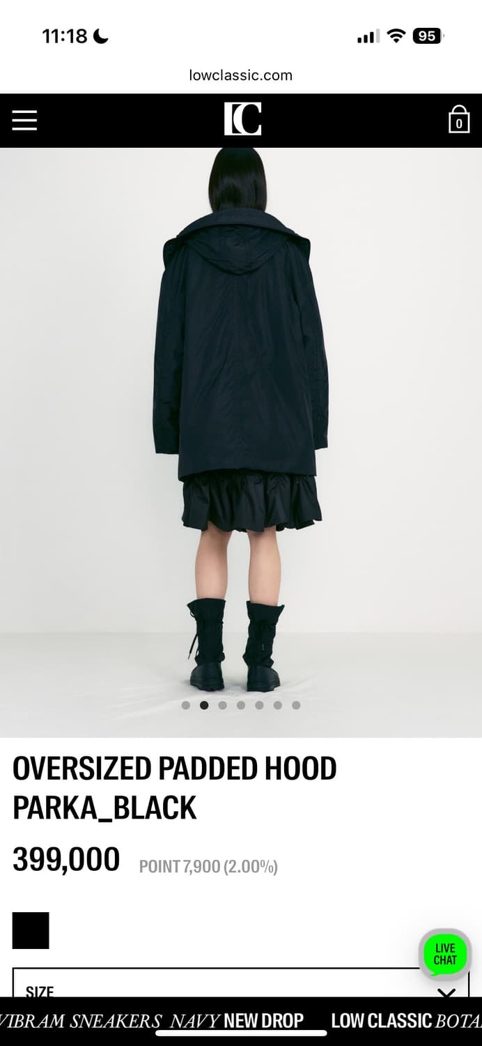 로우클래식 padded hood parka black 상품이미지3