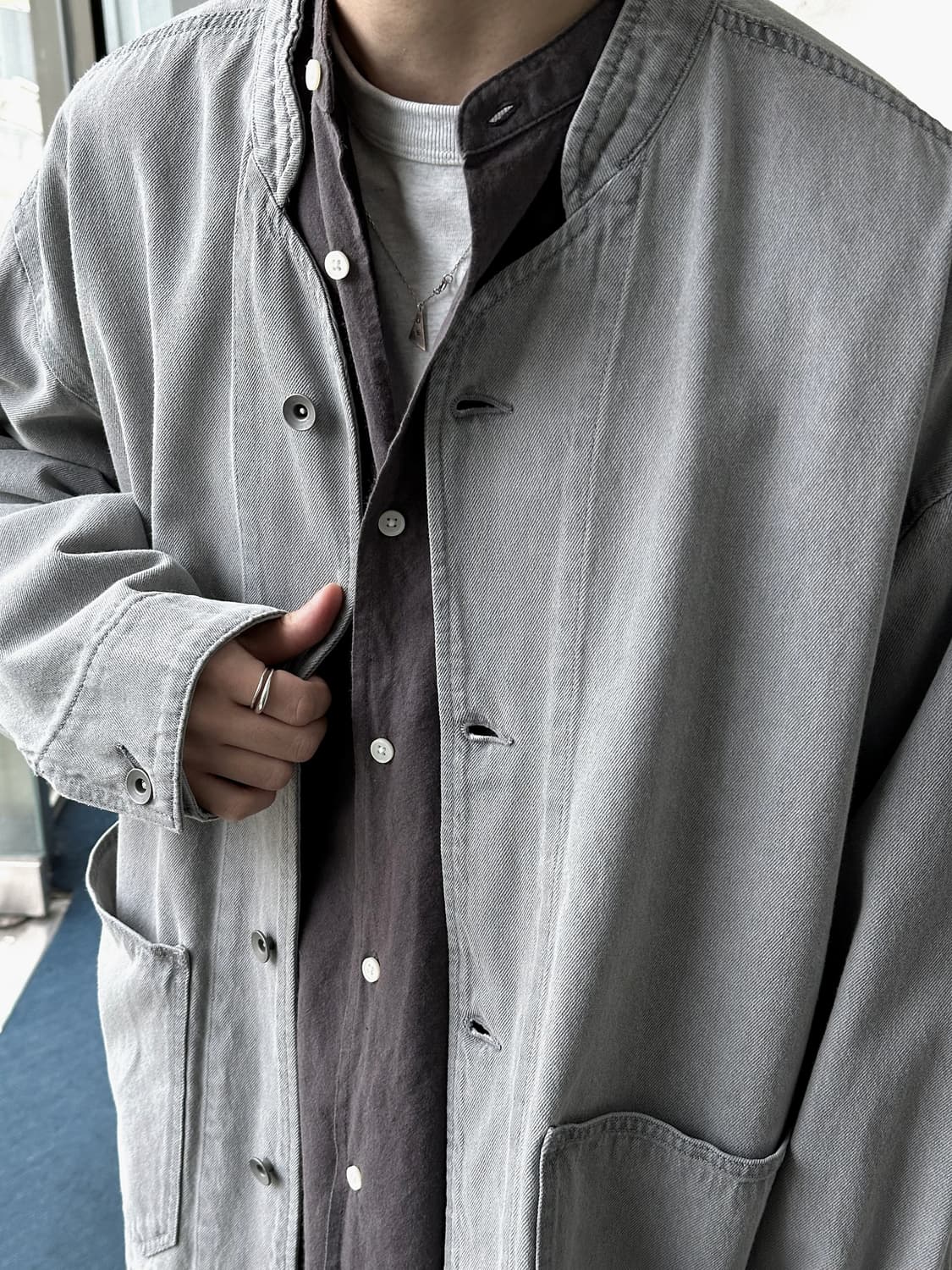 Ice Denim stand collar work jacket 상품이미지1