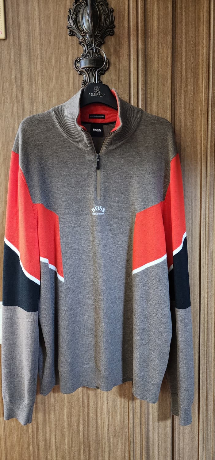휴고보스 배색 니트 집업  XL 상품이미지1