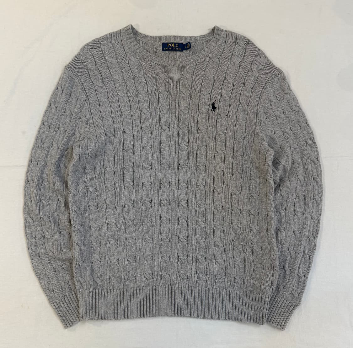 폴로 랄프로렌 꽈배기 케이블 니트 그레이 상품이미지1