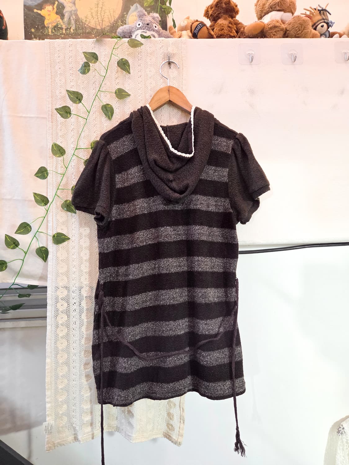 코코아 후드 반팔 니트 상품이미지4