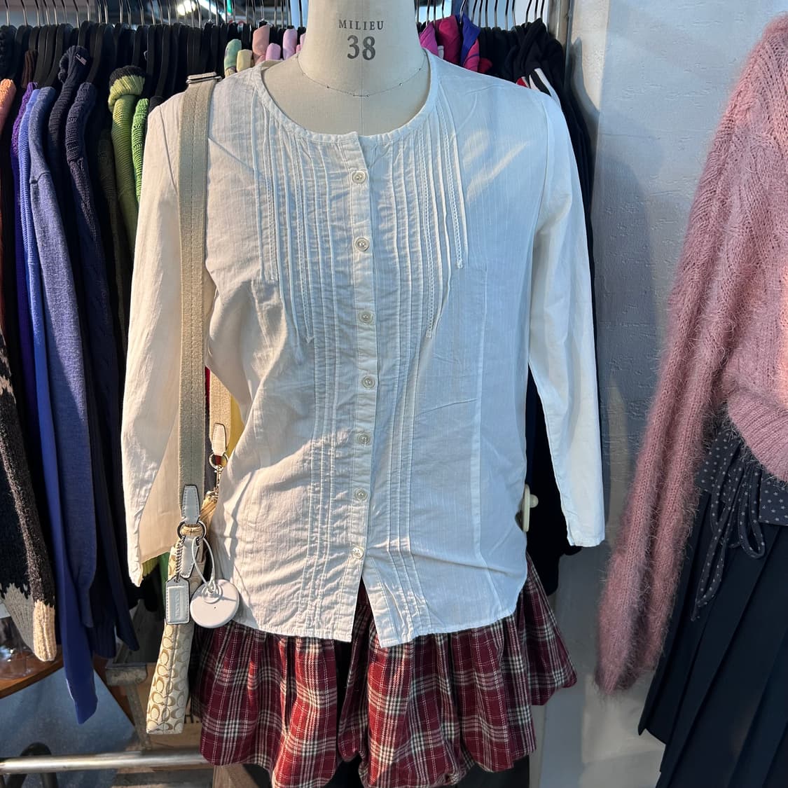 Vintage Mori Girl White Shirts 상품이미지2