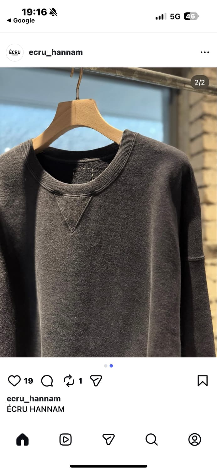 visvim 26ssJUMBO SB SWEAT L/S DMGD 판매 상품이미지5