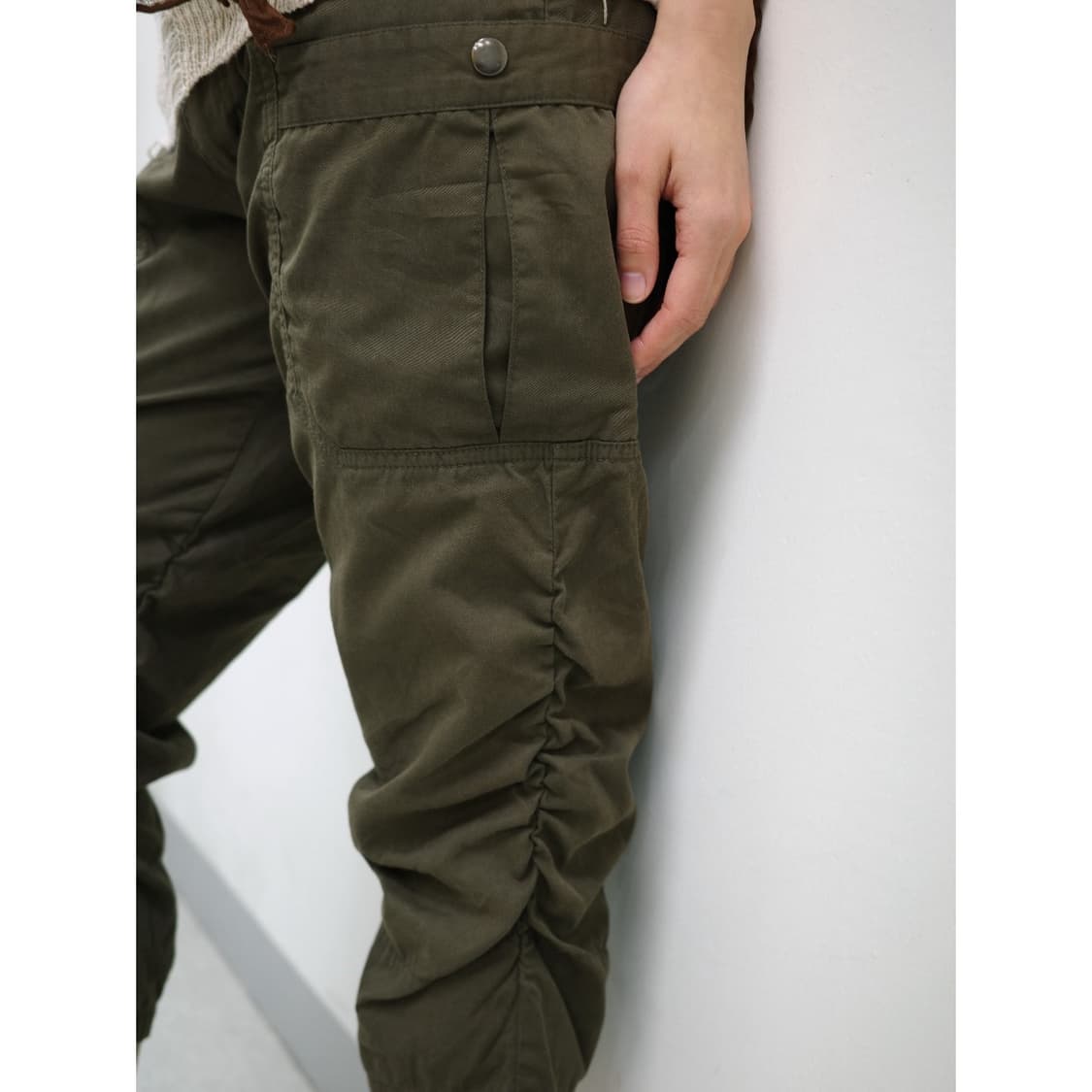 빈티지 카키 카고 카프리팬츠 상품이미지2