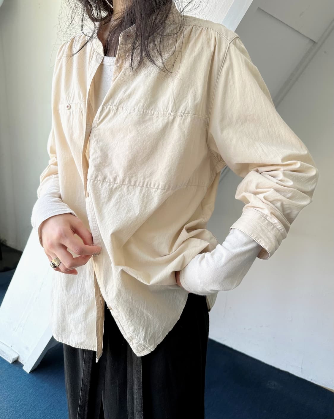 High gauge natural cotton design shirt 상품이미지7