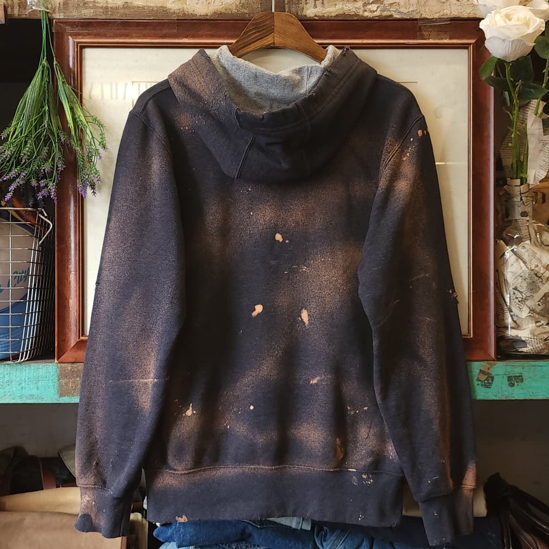 90s 러셀 후드 빈티지 스웻셔츠 러셀 썬페이딩 후드 불독 s 상품이미지2