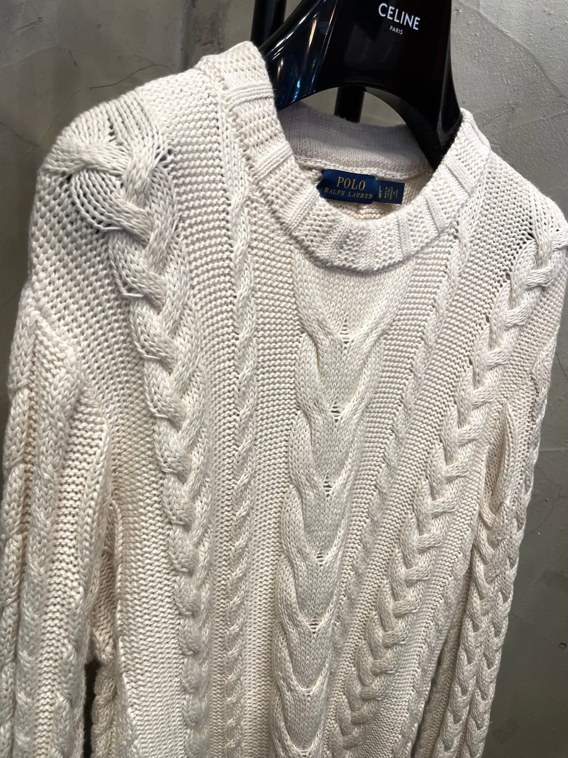 폴로 랄프로렌 아이보리 케이블 니트 66~77 상품이미지2