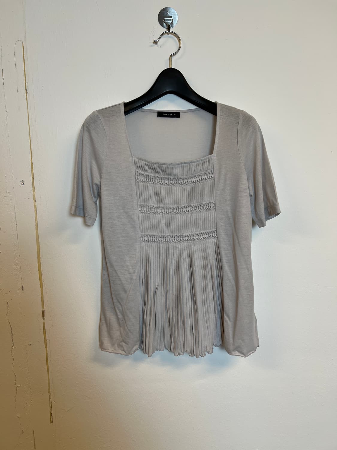 T087 TCOMME CA ISM 스퀘어넥 플리츠 레이어드 반팔 M 상품이미지1