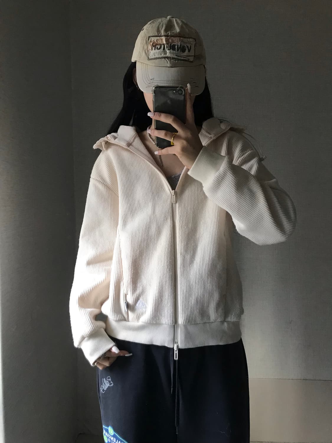 아디다스 아이보리 니트집업 상품이미지4