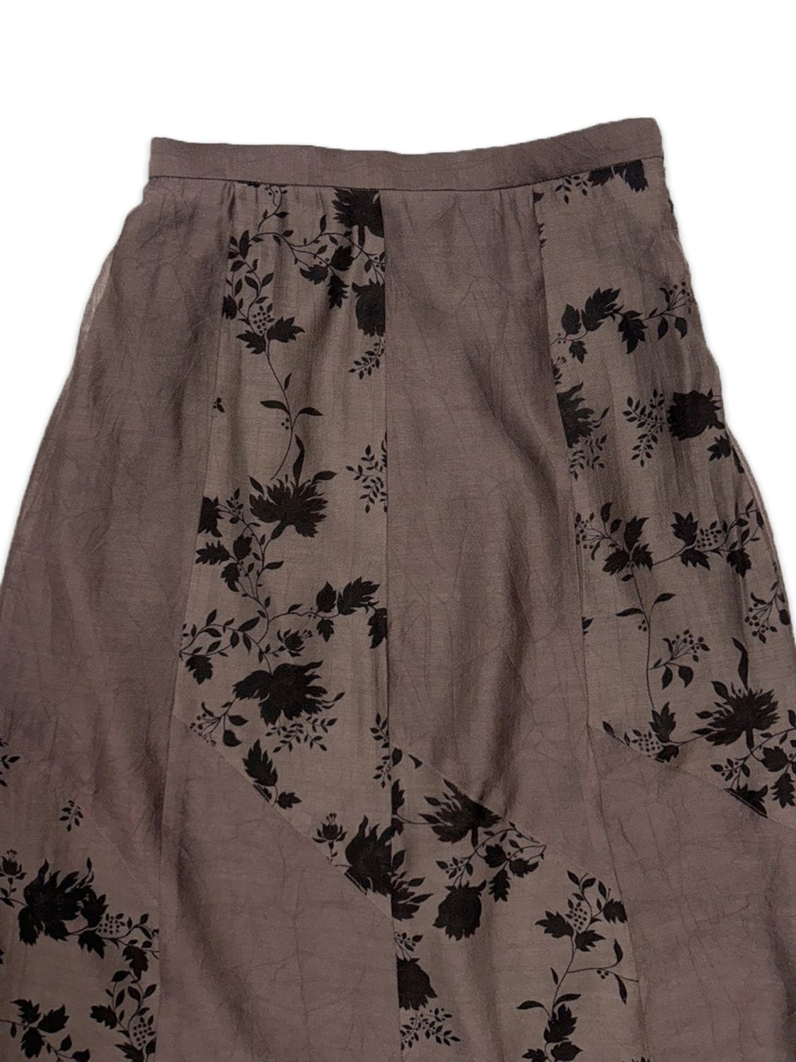 빈티지 브라운 플러워 롱 스커트 상품이미지3