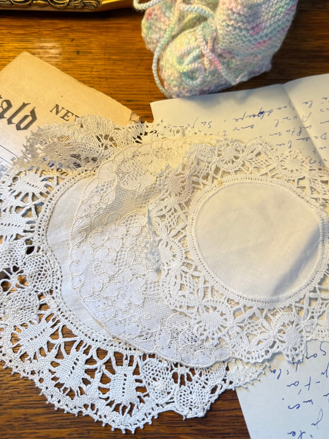 프랑스 앤틱 린넨 레이스 도일리 3종 세트 상품이미지1