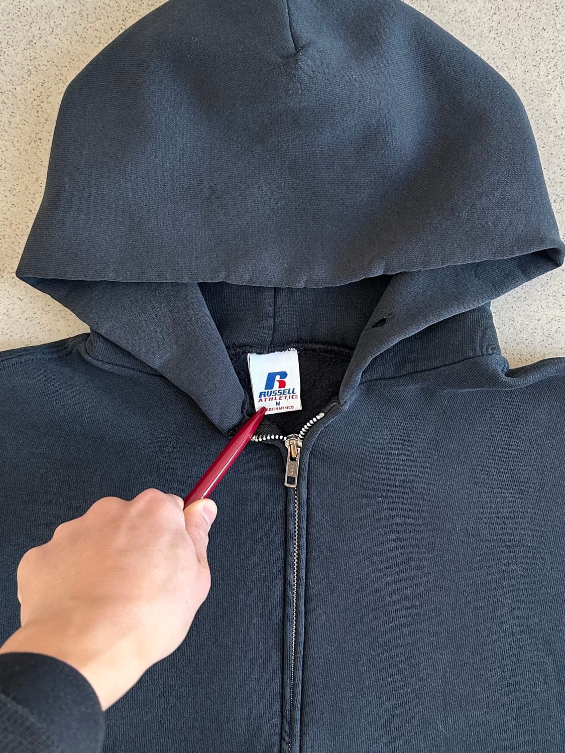 00s 빈티지 러셀 후드집업 블랙 M 상품이미지7