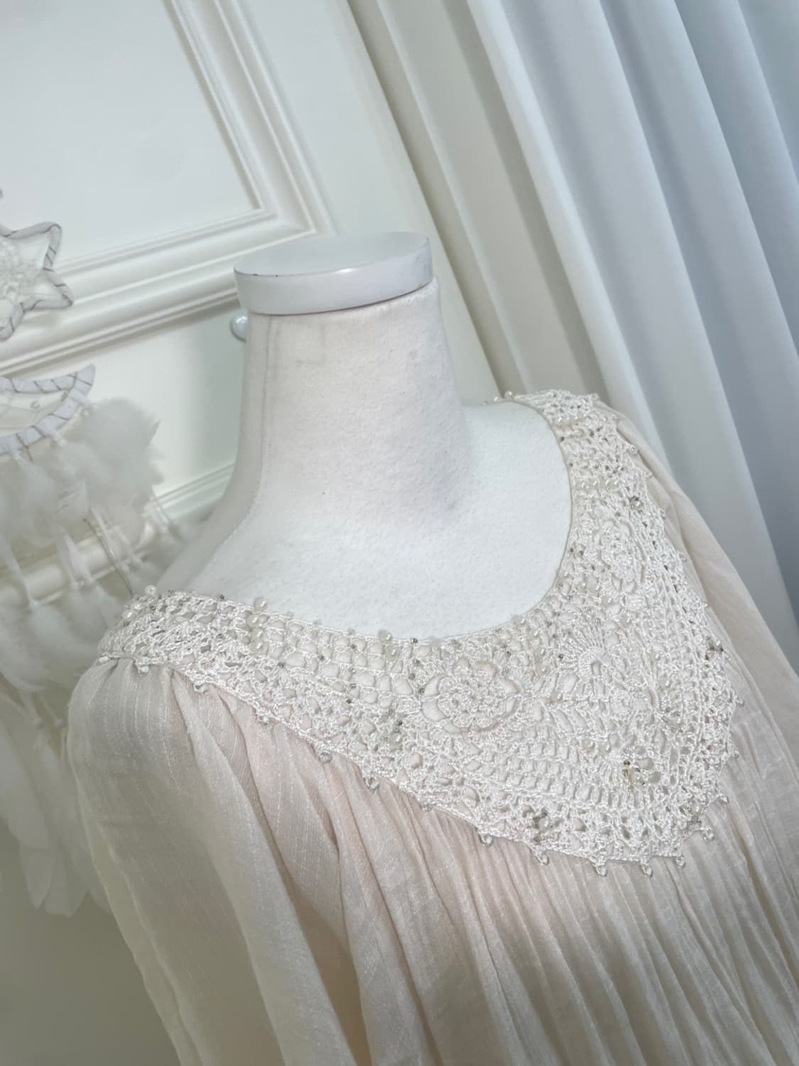 ivory mori lace crochet point shirring b 상품이미지6