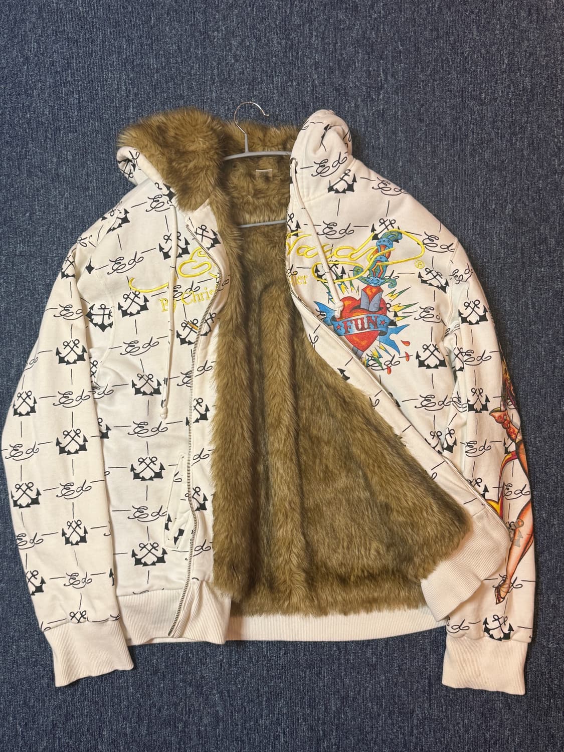 Ed Hardy 에드하디 타투 퍼 후드집업 XL 상품이미지2