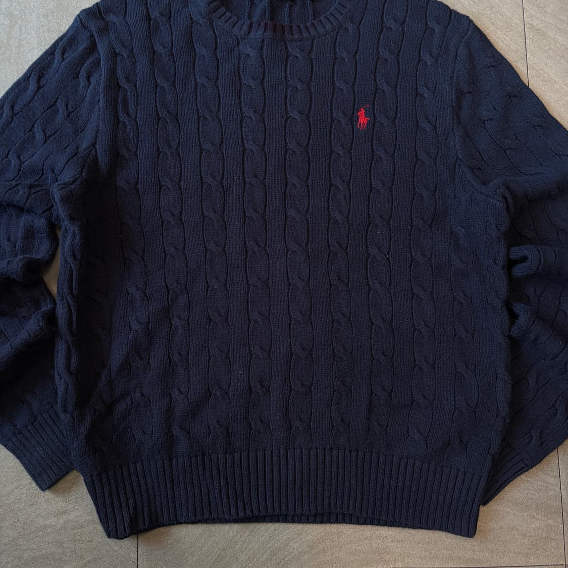 폴로 정품 네이비 케이블 꽈배기 니트  상품이미지4