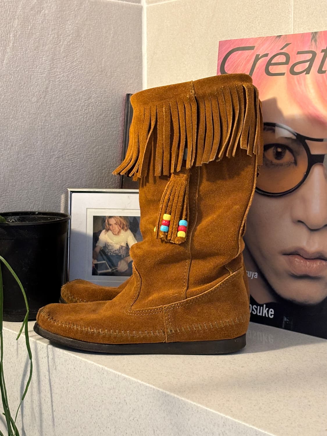 미네통카 스웨이드 프린지 부츠 상품이미지1