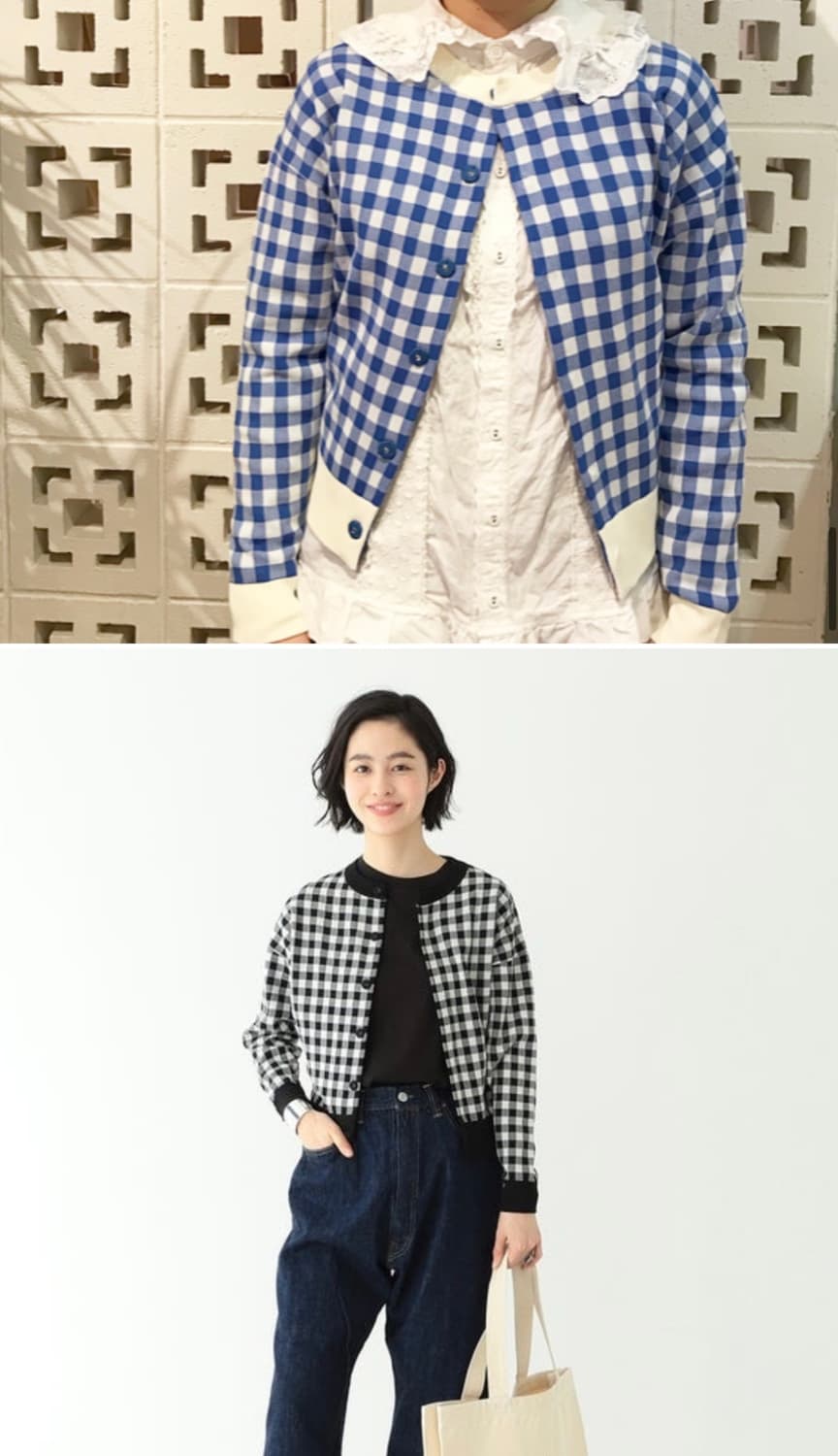 BEAMSBOY 깅엄체크 가디건 상품이미지7