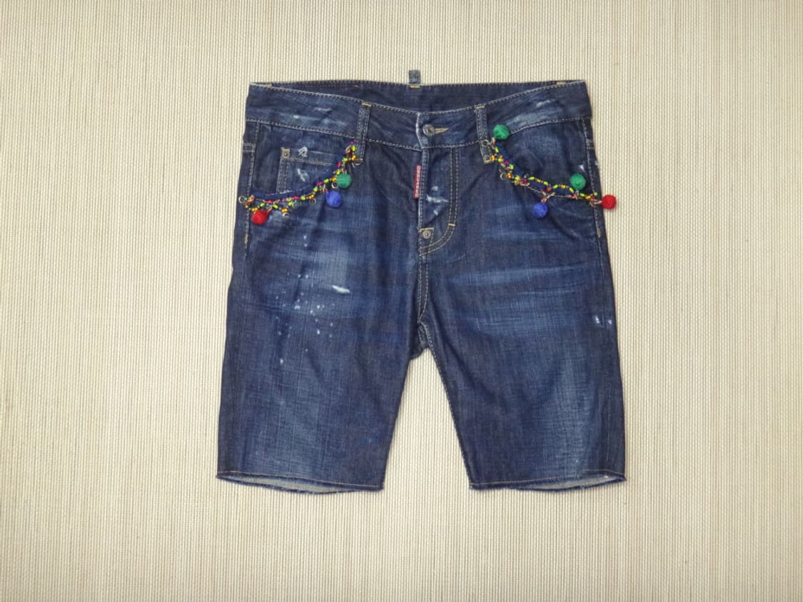 (38size) 디스퀘어드2 여성 데님 반바지 방울진 상품이미지3
