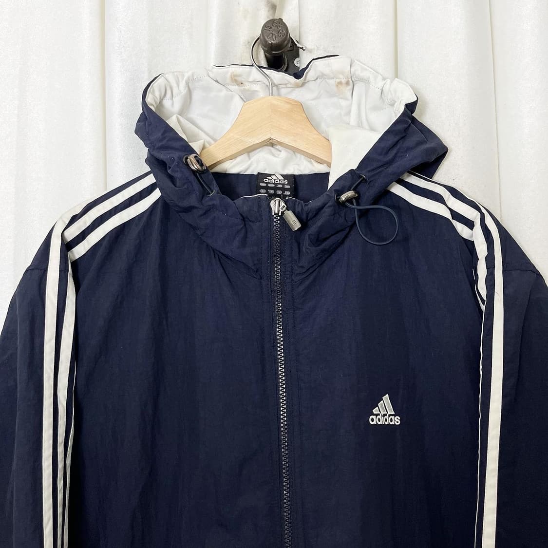 아디다스 네이비 화이트 삼선 후드 점퍼 상품이미지2