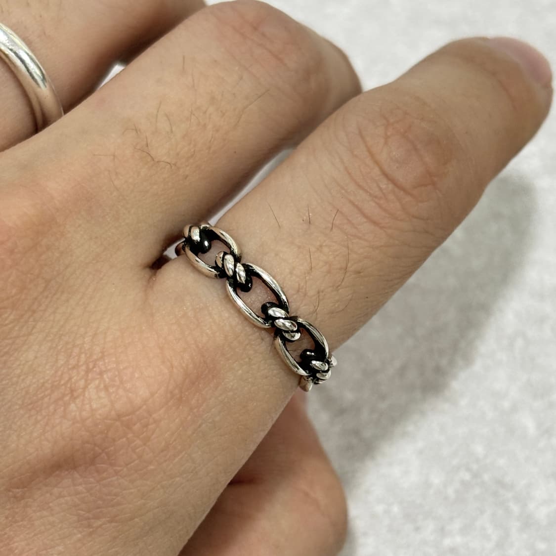 Oribell 오벌링 링크 925 스털링 실버 미니멀 오픈링 반지 상품이미지1