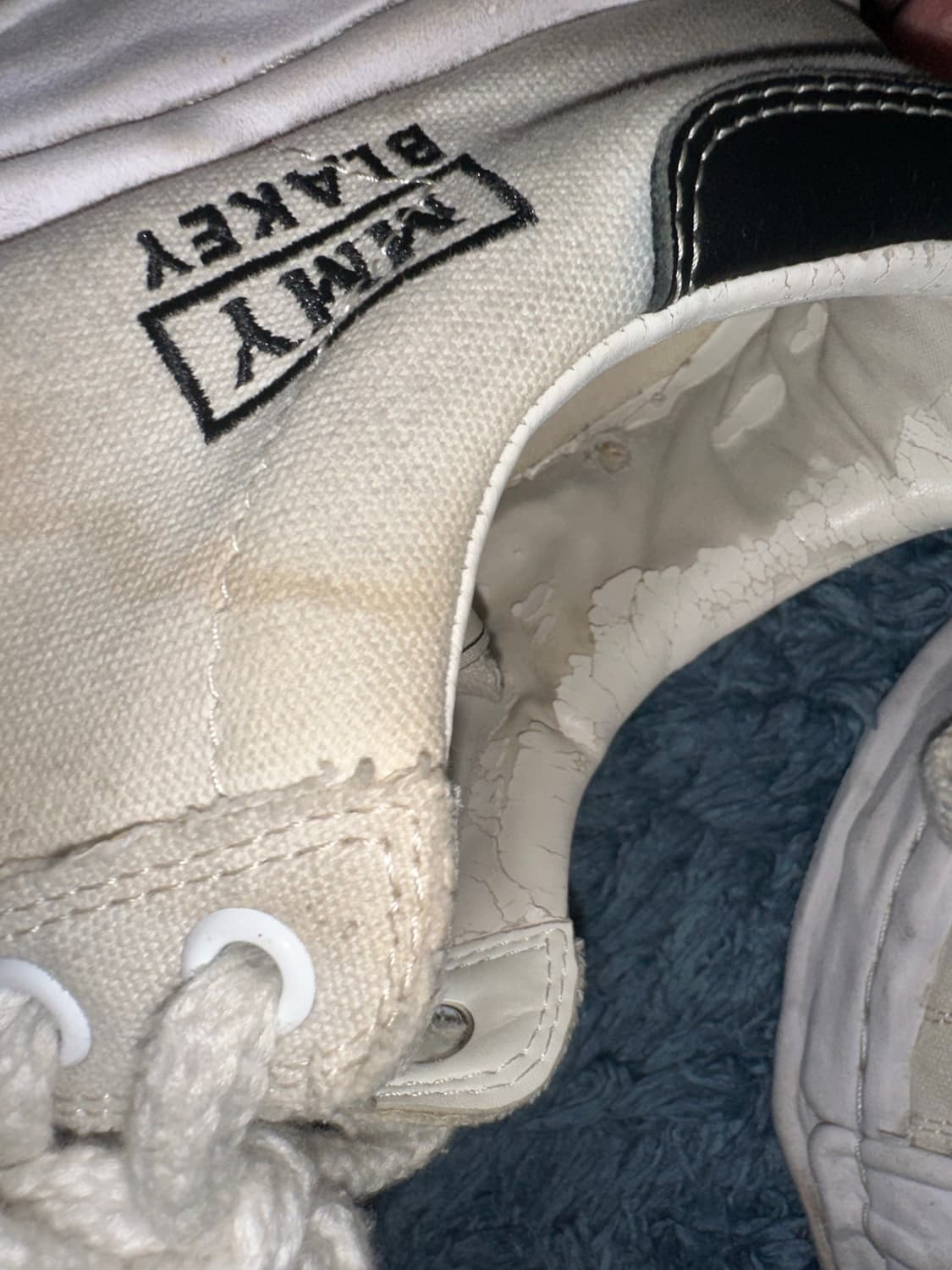 메종 미하라 야스히로 블레이키 OG 솔 캔버스 로우탑 화이트 EU44 상품이미지5