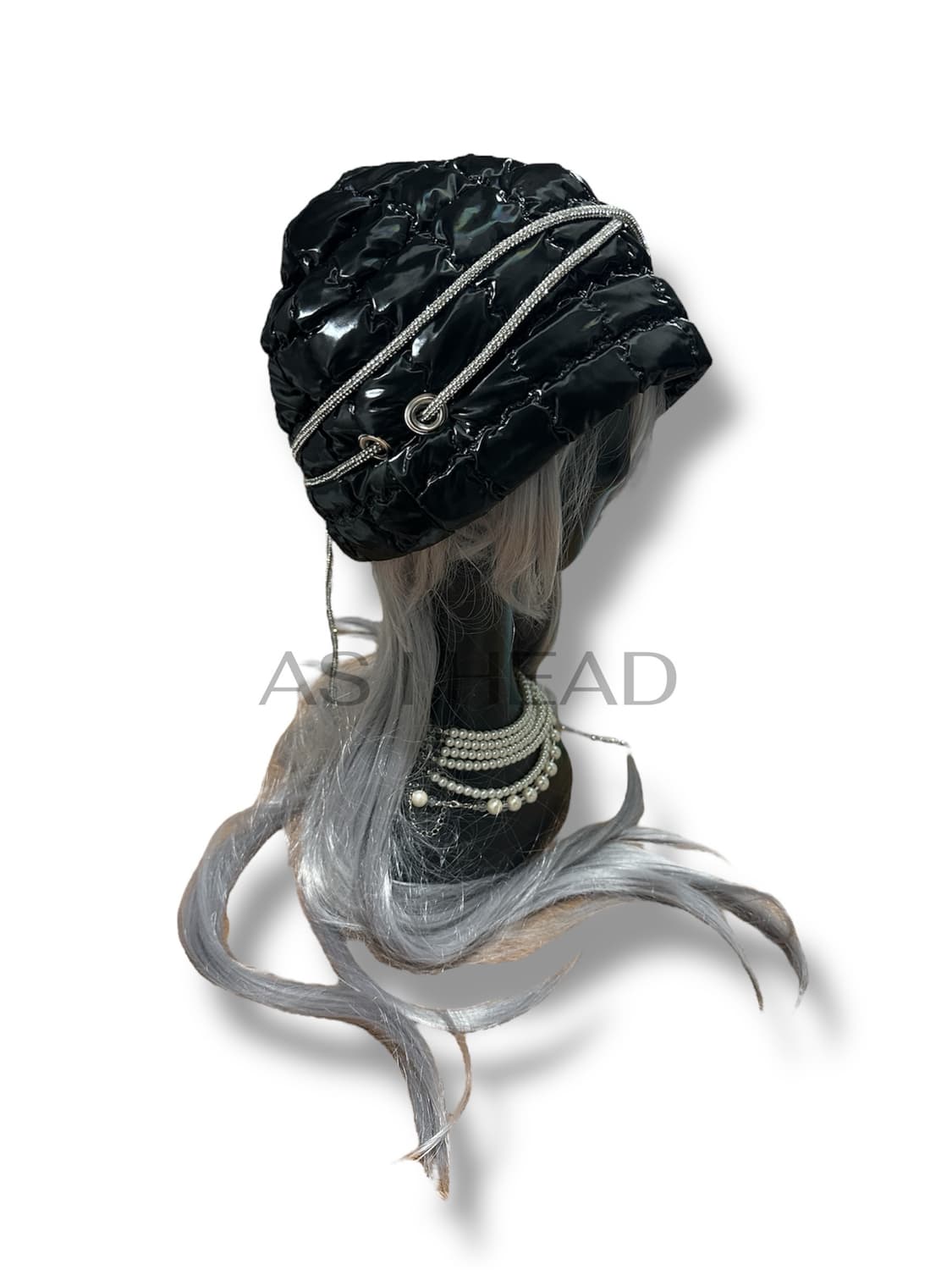 유광 퀄팅 패딩 아일렛 핸드메이드 비니 상품이미지2