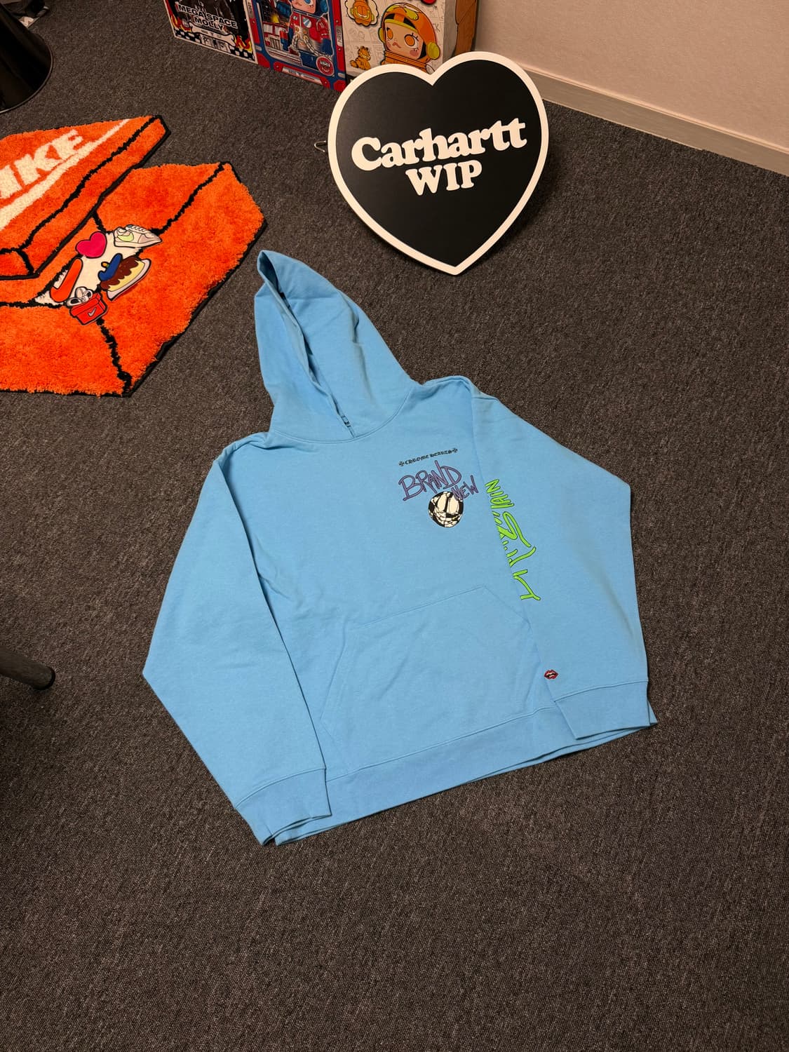 [XXL] 크롬하츠 X 매티보이 24SS 브레인 뉴 후드 티셔츠 블루 상품이미지5