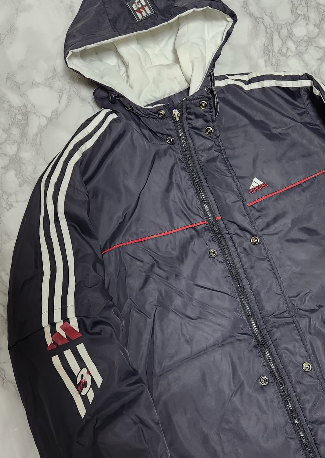 아디다스 삼선 차콜 후드 바람막이 점퍼 자켓 상품이미지3