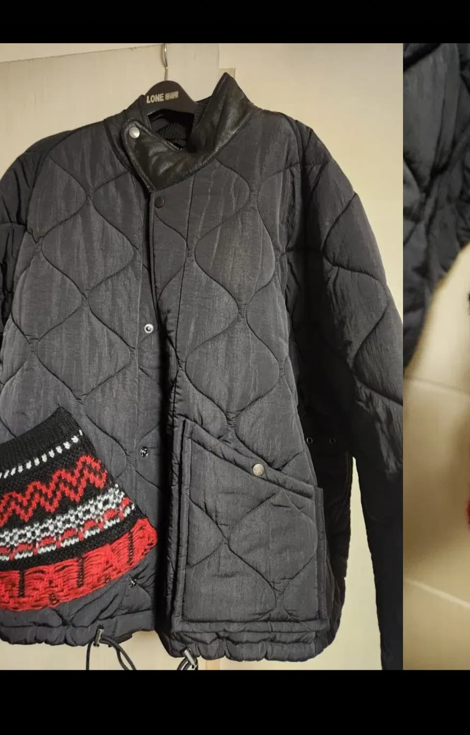 앤더슨벨  유니섹스 니트패치 퀼팅 블루종 점퍼  상품이미지6