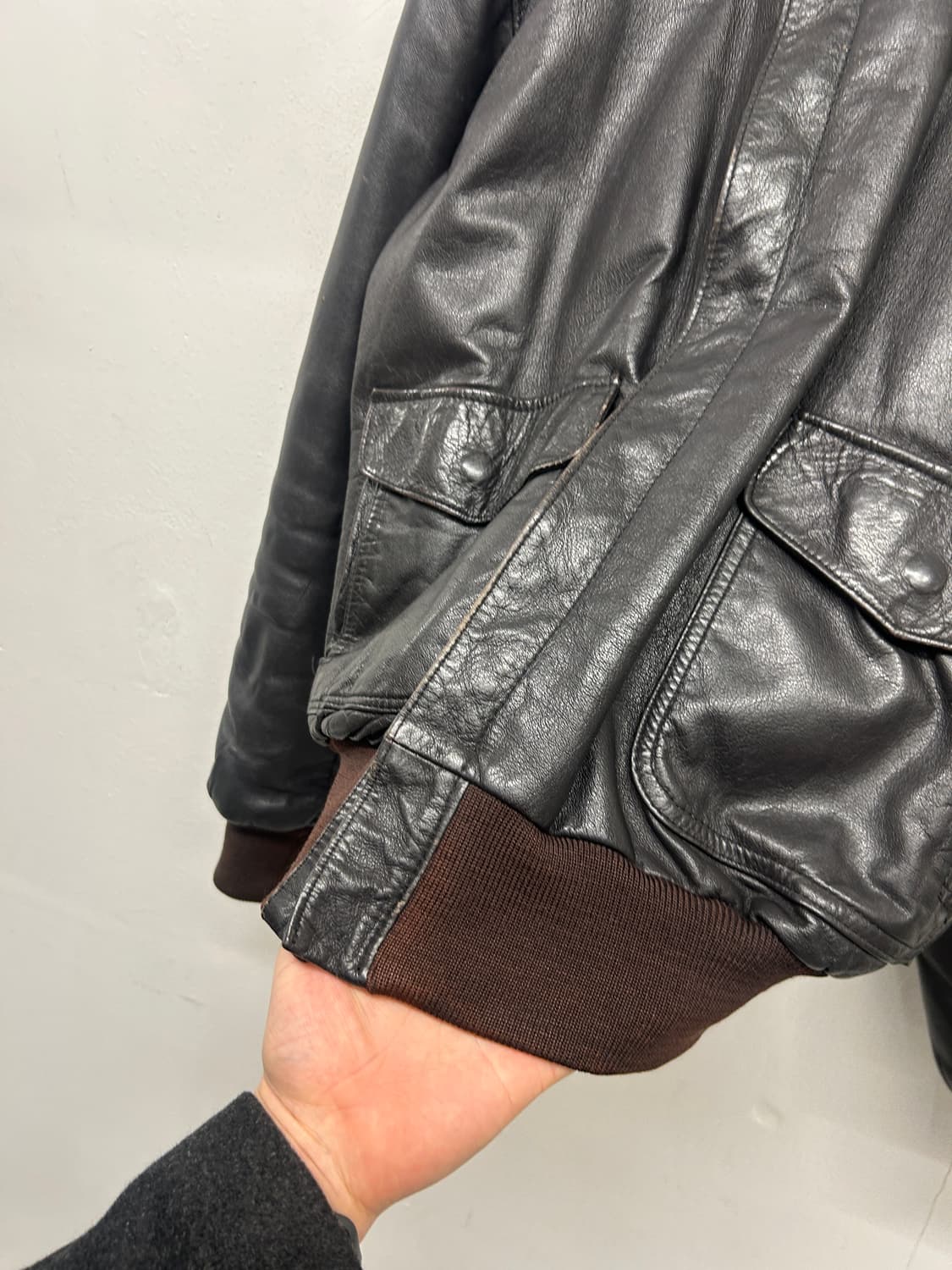 90s L.L.Bean 염소가죽 A2 레더 플라잉자켓  상품이미지4