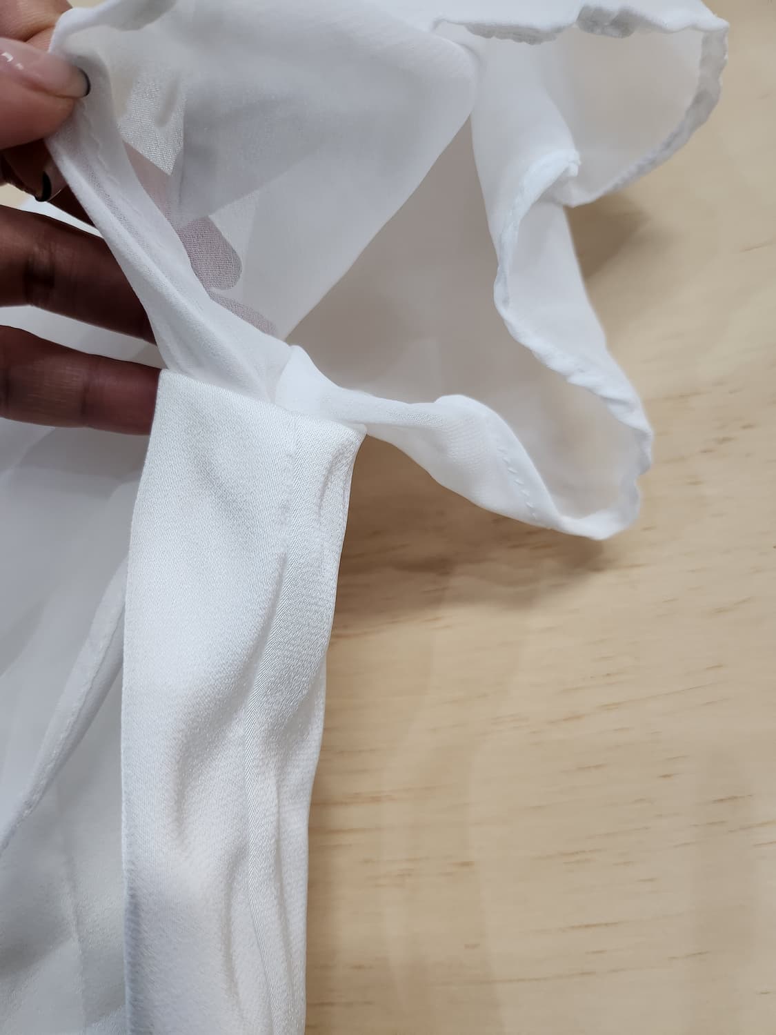 439) eeyou 쉬폰 퍼프 크롭 블라우스 상품이미지3