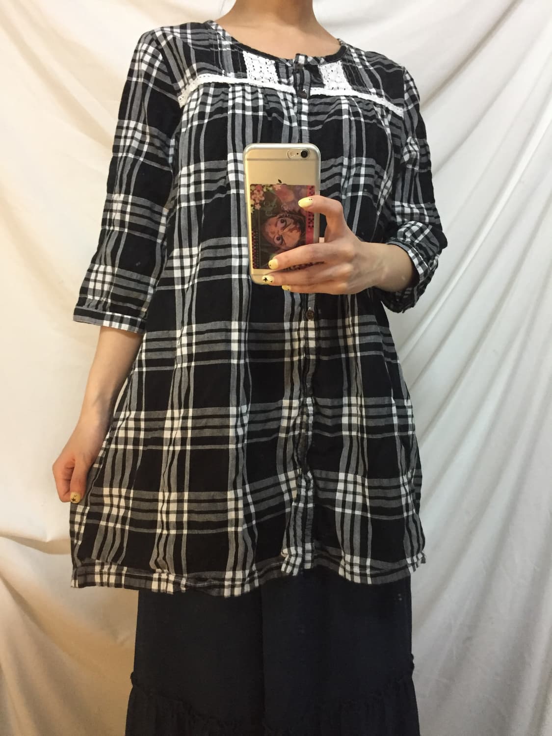 모리걸 레이어드 레이스체크원피스 상품이미지7