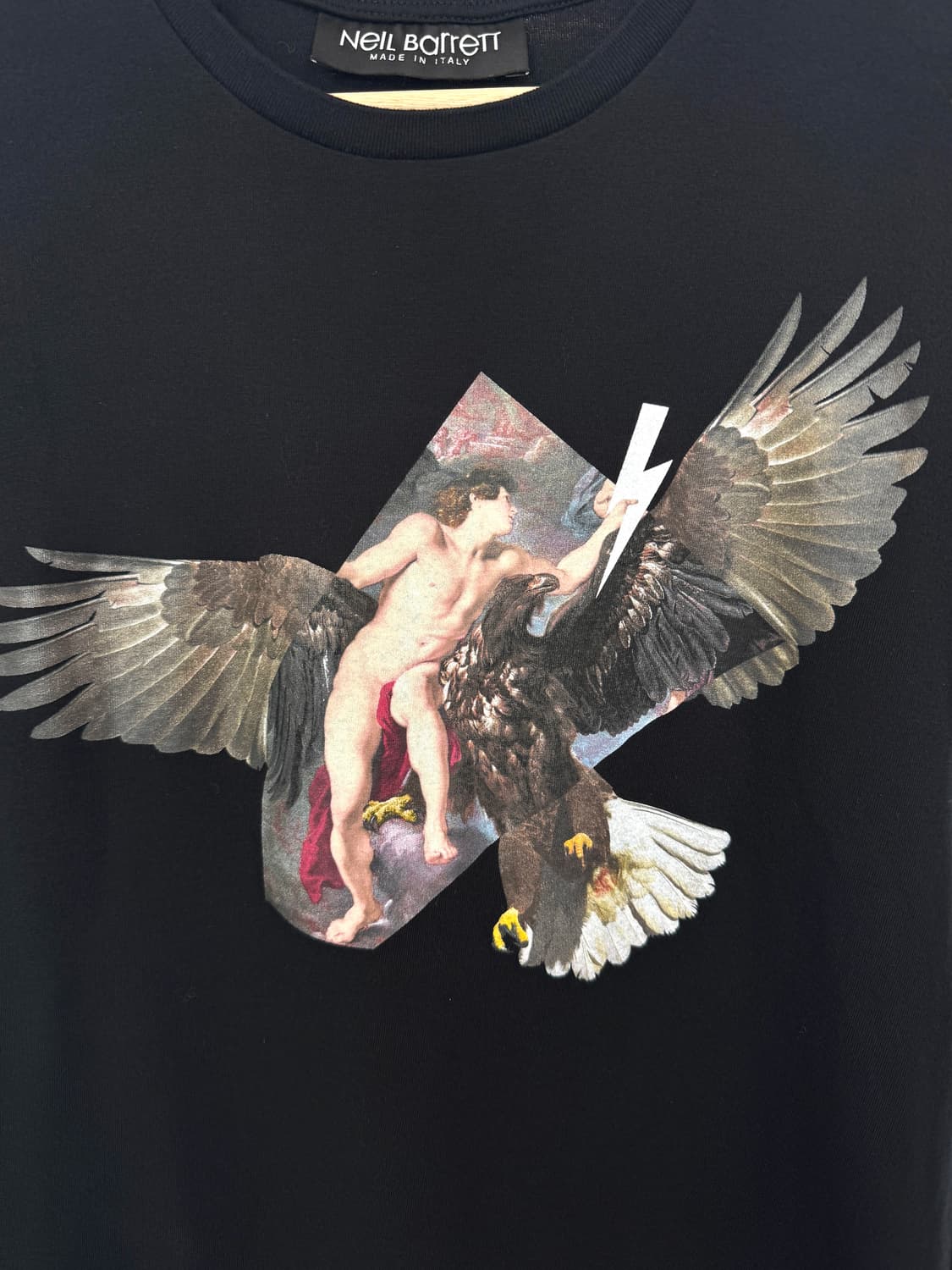 NEIL BARRETT 닐바렛 RUBEN’S EAGLE 프린팅 블랙 티셔 상품이미지3