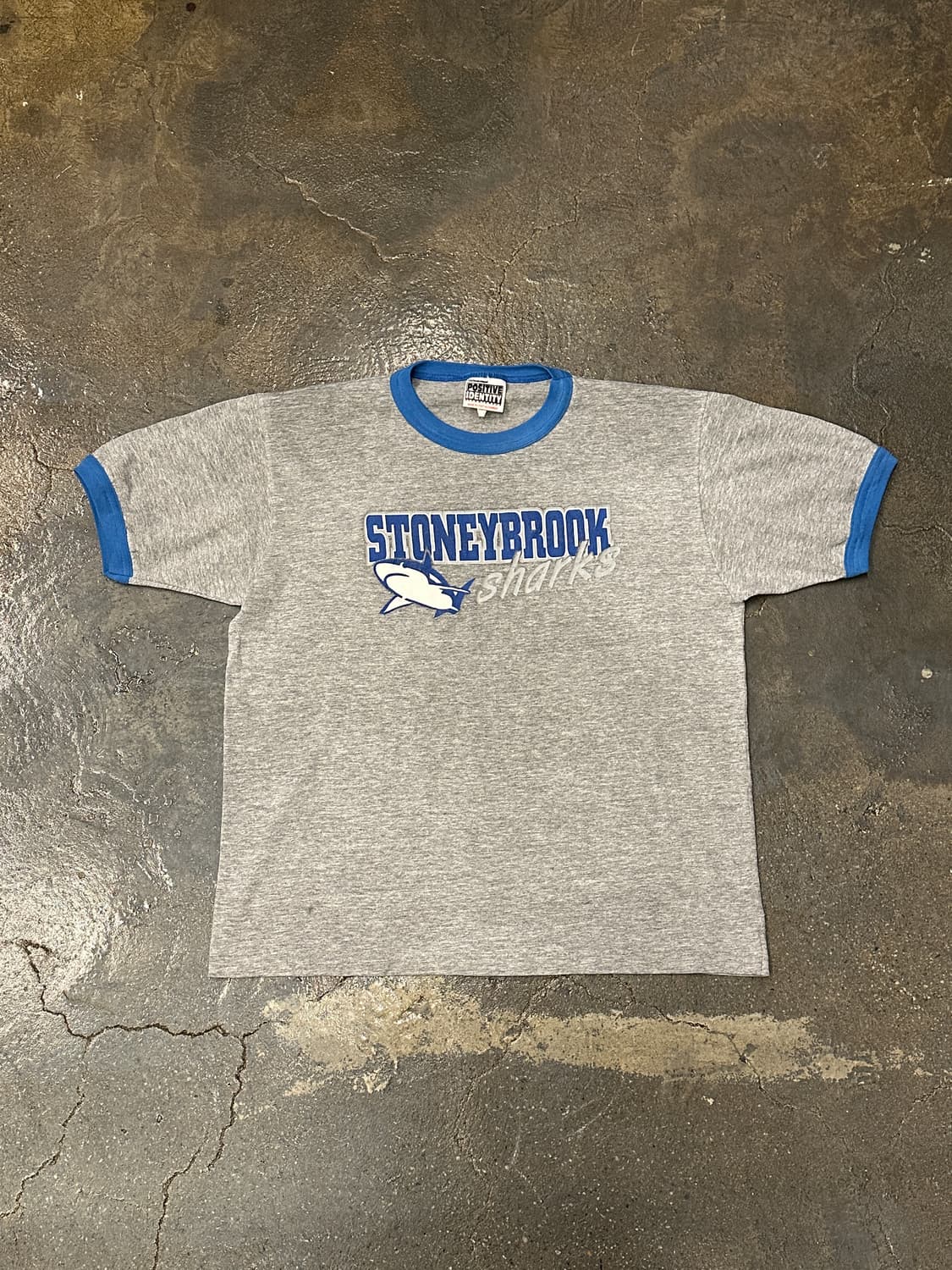 80s 스토니브룩 샤크스 반팔 티셔츠 그레이 S 상품이미지1