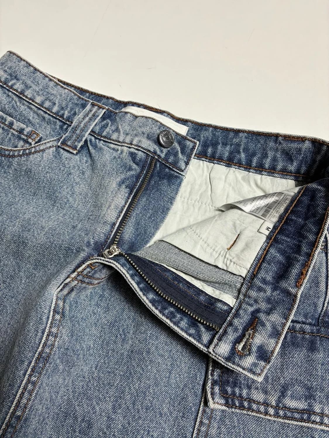 플랙 23FW 빈티지 워싱 카고 데님 미니 스커트 R1380 상품이미지3