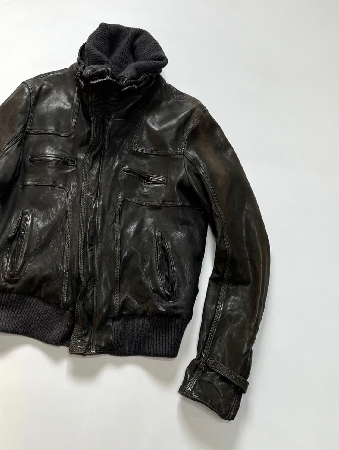 살바토레 산토로 축융 램스킨 레더 자켓 상품이미지2