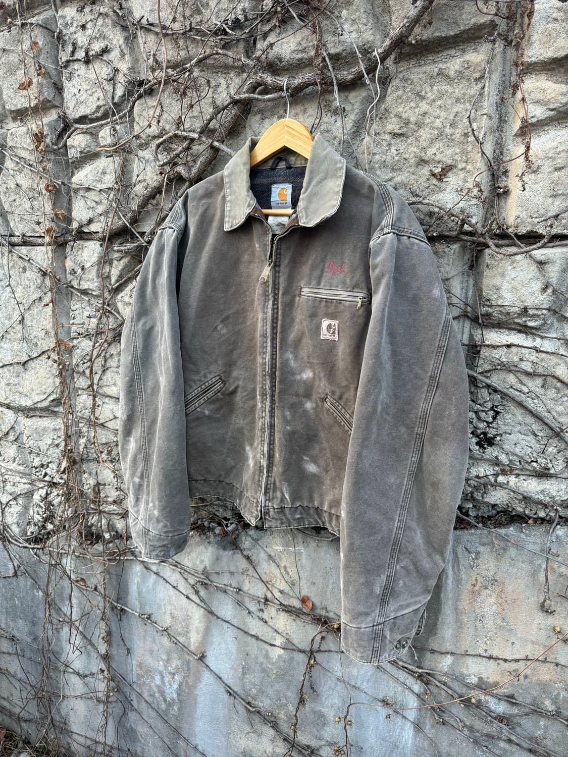 00s 칼하트 빈티지 j97 cht 하드페이딩 디트로이트 워크 자켓 L 상품이미지3