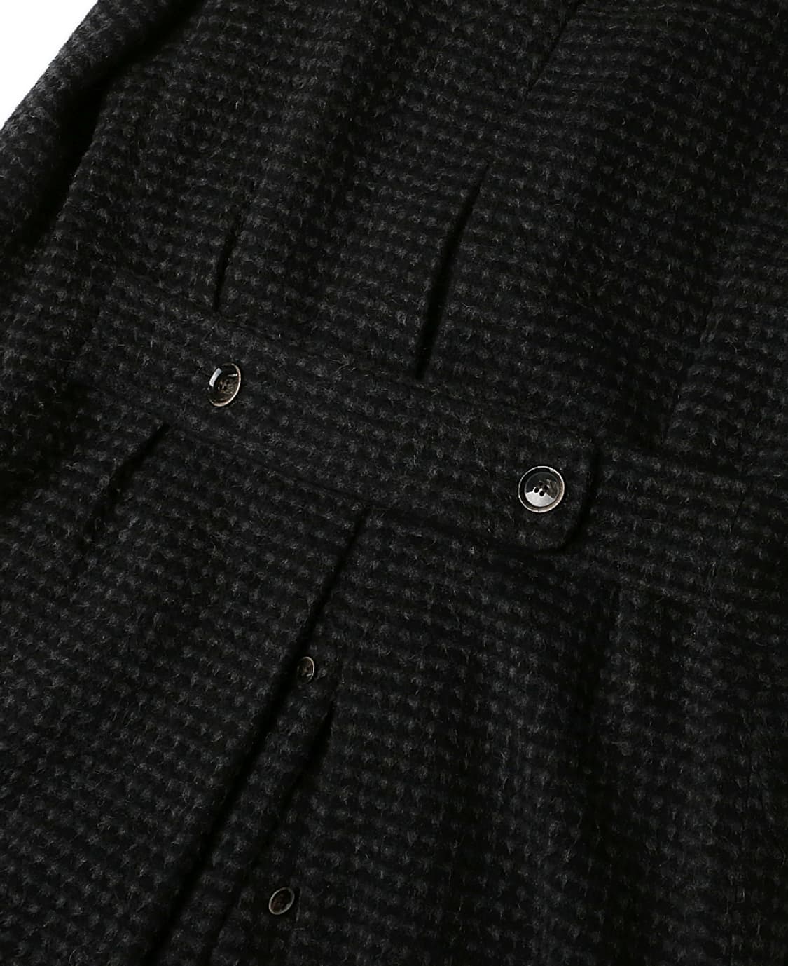 링자켓 [Ring Jacket] 블랙&그레이 패턴 앙고라 일본 폴로 코트 상품이미지5