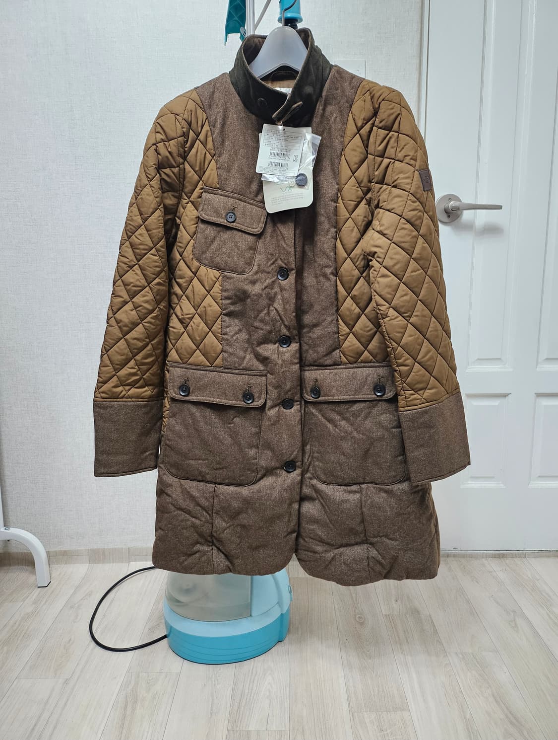 (95)L♡새상품♡노스페이스 화이트라벨 로턴 헤리티지[브라운]퀼팅자켓코트 상품이미지1