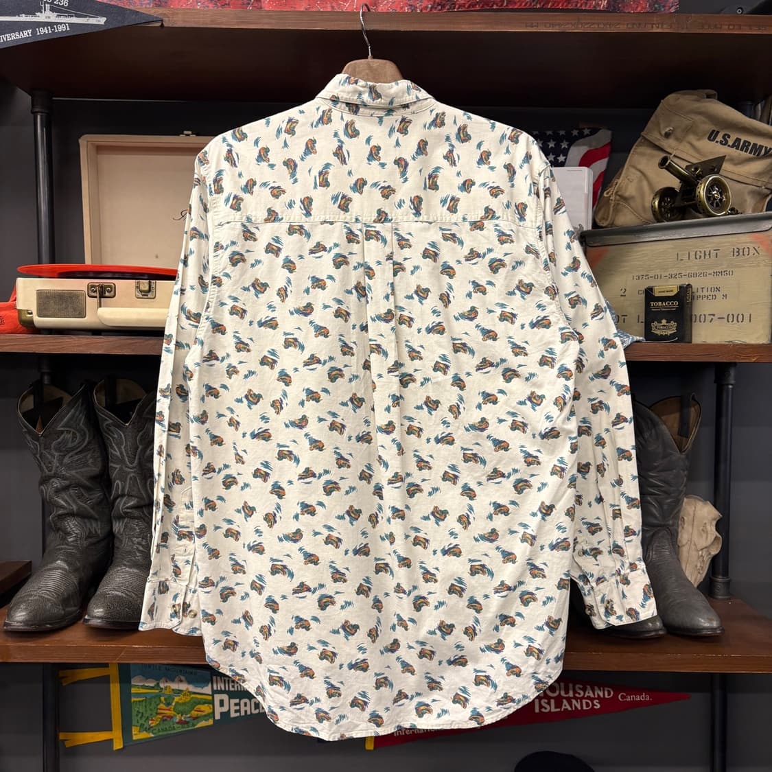 90s 랭글러 러기드 웨어 올오버 애니멀 패턴 헌팅셔츠 N1121 상품이미지2