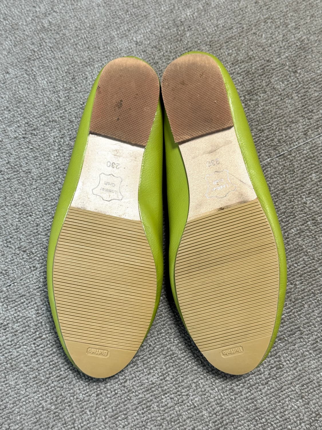 vintage 연두색 양가죽 플랫 230 상품이미지3