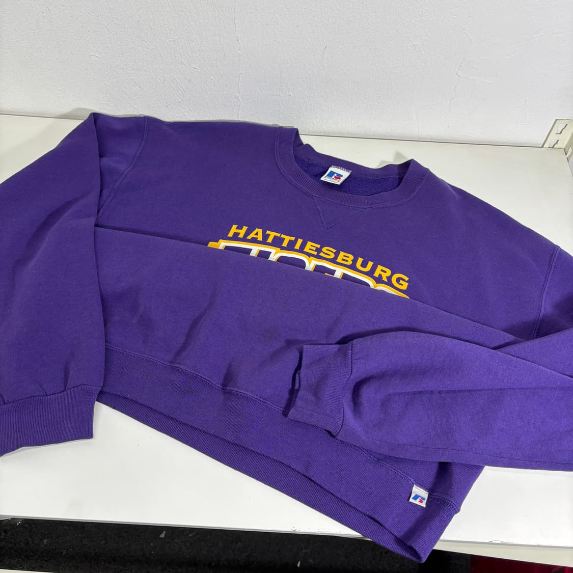 L-XL 러셀어센틱 USA 퍼플 해티스버그 타이거즈 스웻셔츠 맨투맨 상품이미지3