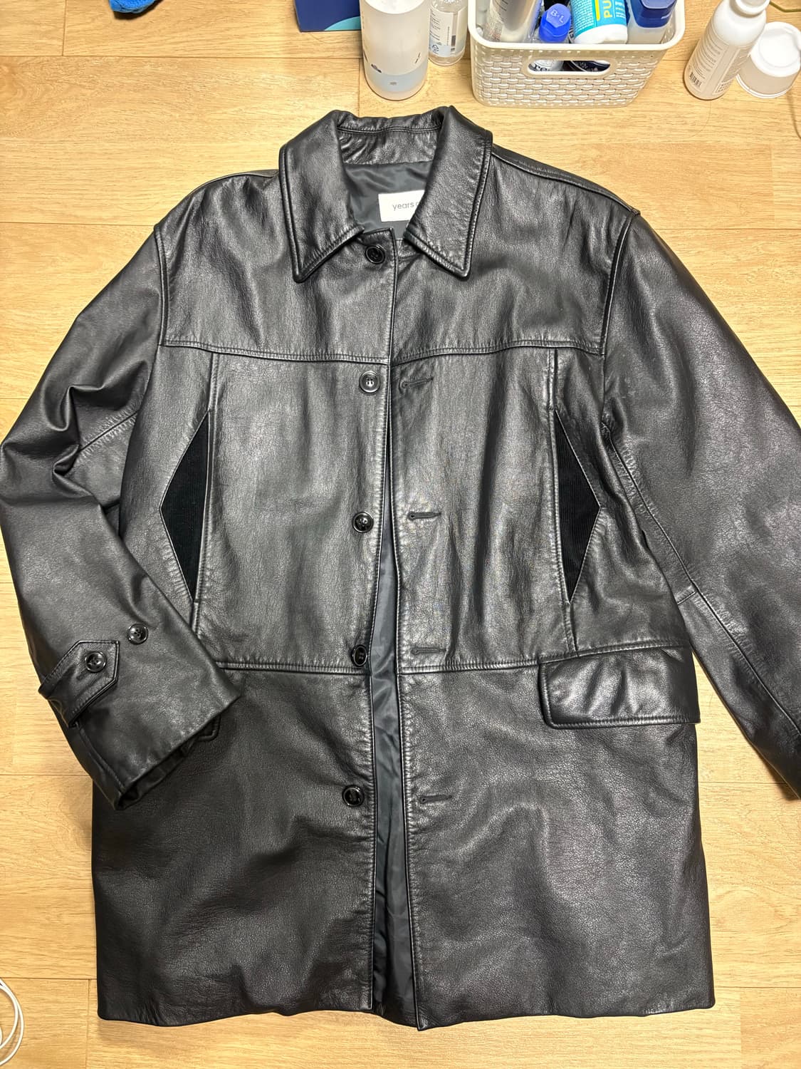 이얼즈어고 워시드 레더 카코트 상품이미지2