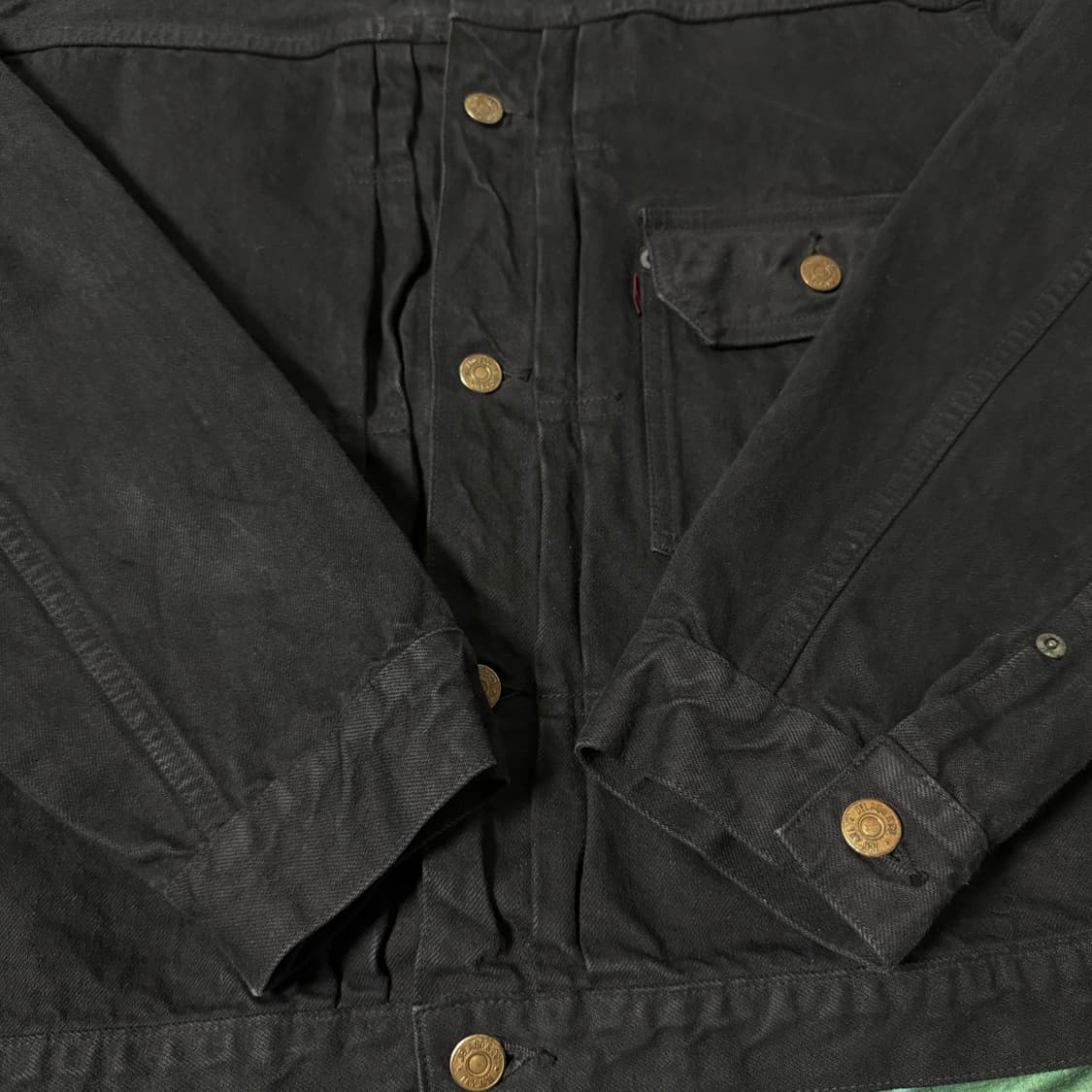 [XXL]제라도 410XX 가공 서퍼 블랙 데님 트러커 자켓 상품이미지8