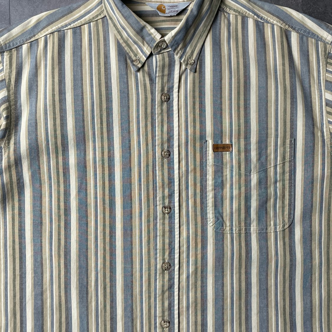 CARHARTT 칼하트 빈티지 스트라이프 반팔 워크 셔츠 A00917 상품이미지3