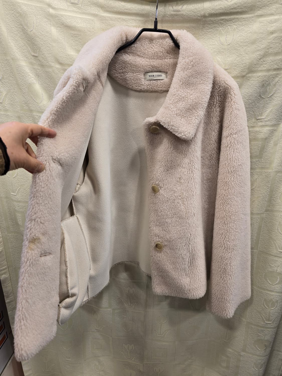 코드유 타낫 시어링  베이지 퍼 자켓 프리사이즈 상품이미지7